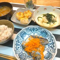 ポテトとチーズの包焼き
ニラと卵と豆腐の炒め物
鰆の中華蒸し|peacefulさん