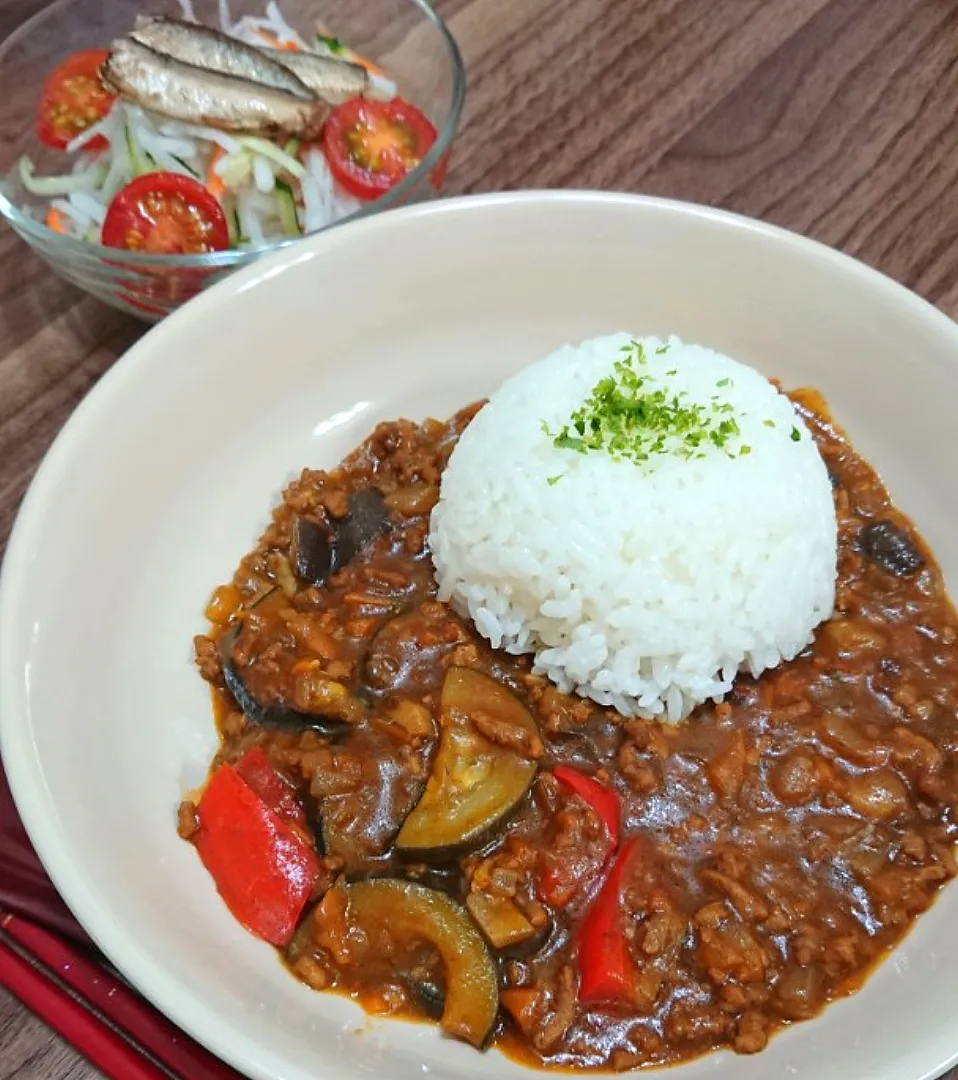 夏野菜とひき肉のカレー|ゆりちさん