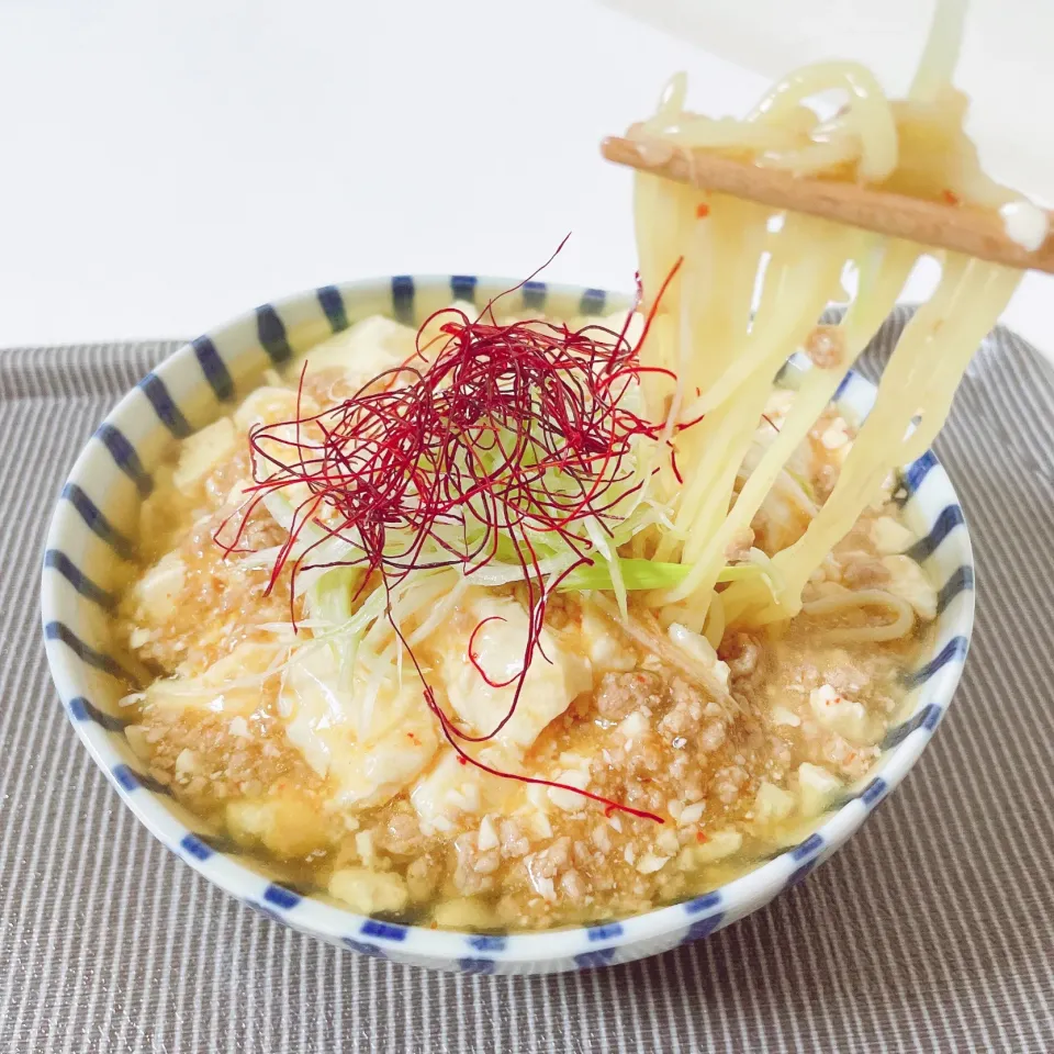 低糖質のコンニャク麺で塩麻婆麺|オーロラさん