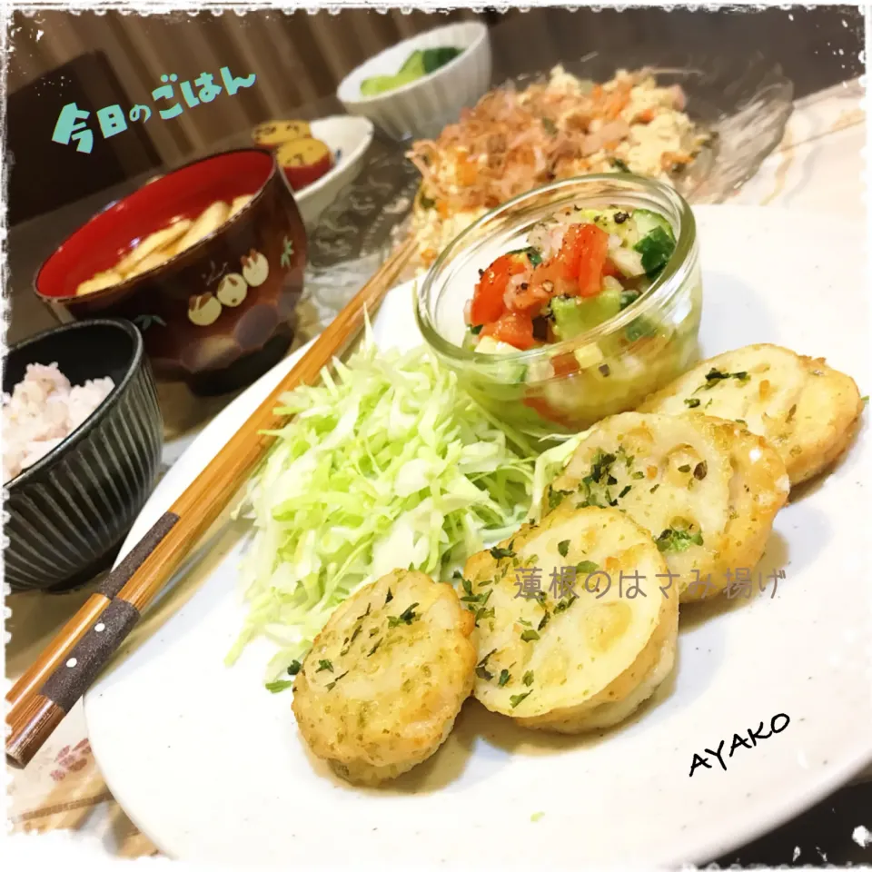 Snapdishの料理写真:蓮根のはさみ揚げ|亜矢子さん