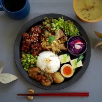 大豆ミート唐揚げあんかけのワンプレート