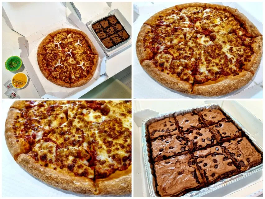 Papa John's pizza and brownies|steven z.y.さん