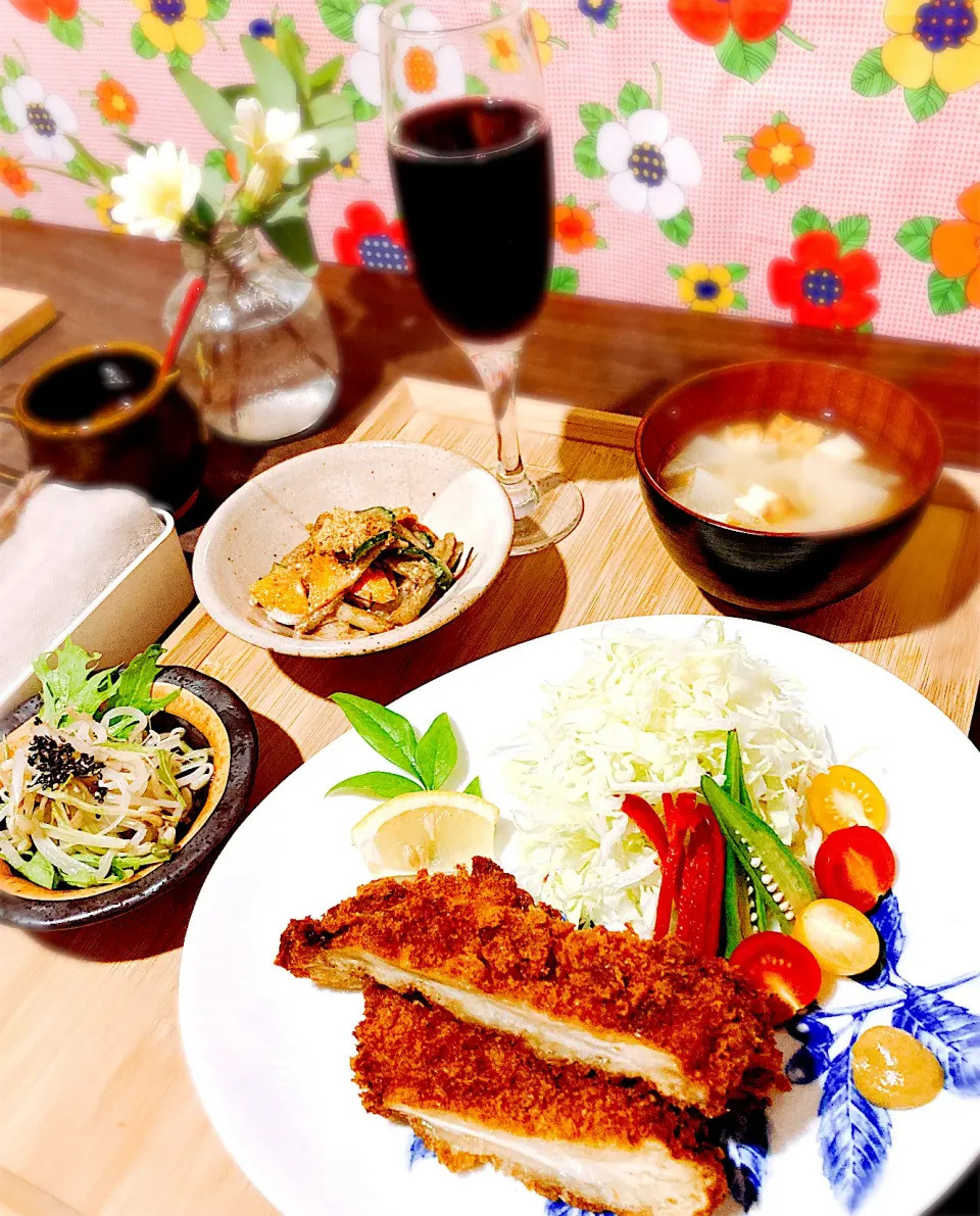 🍀今日の夜ごはん🍀チキンカツ定食|ちゃんノンさん