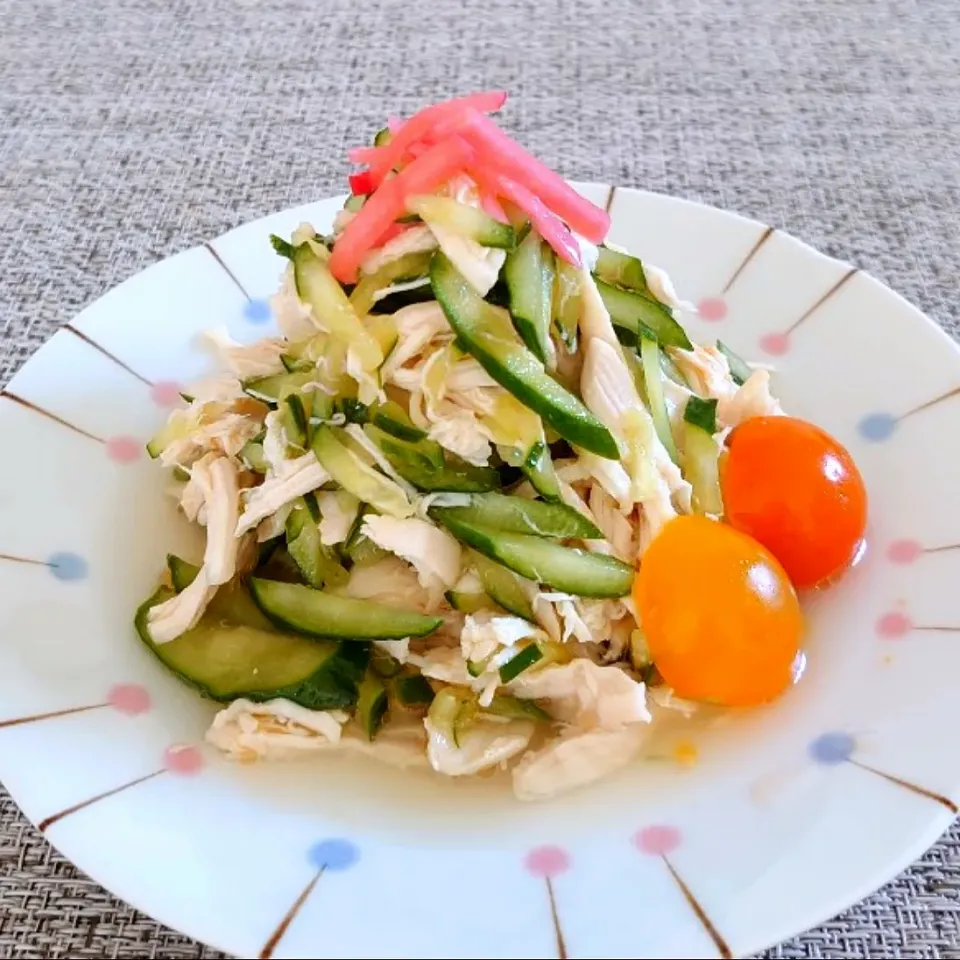 鶏ささ身とキュウリの酢の物|cherry🍒さん