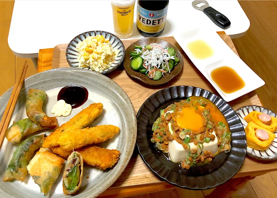 Snapdishの料理写真:揚げ物いっぱい！ビールが美味しい！|KKOさん