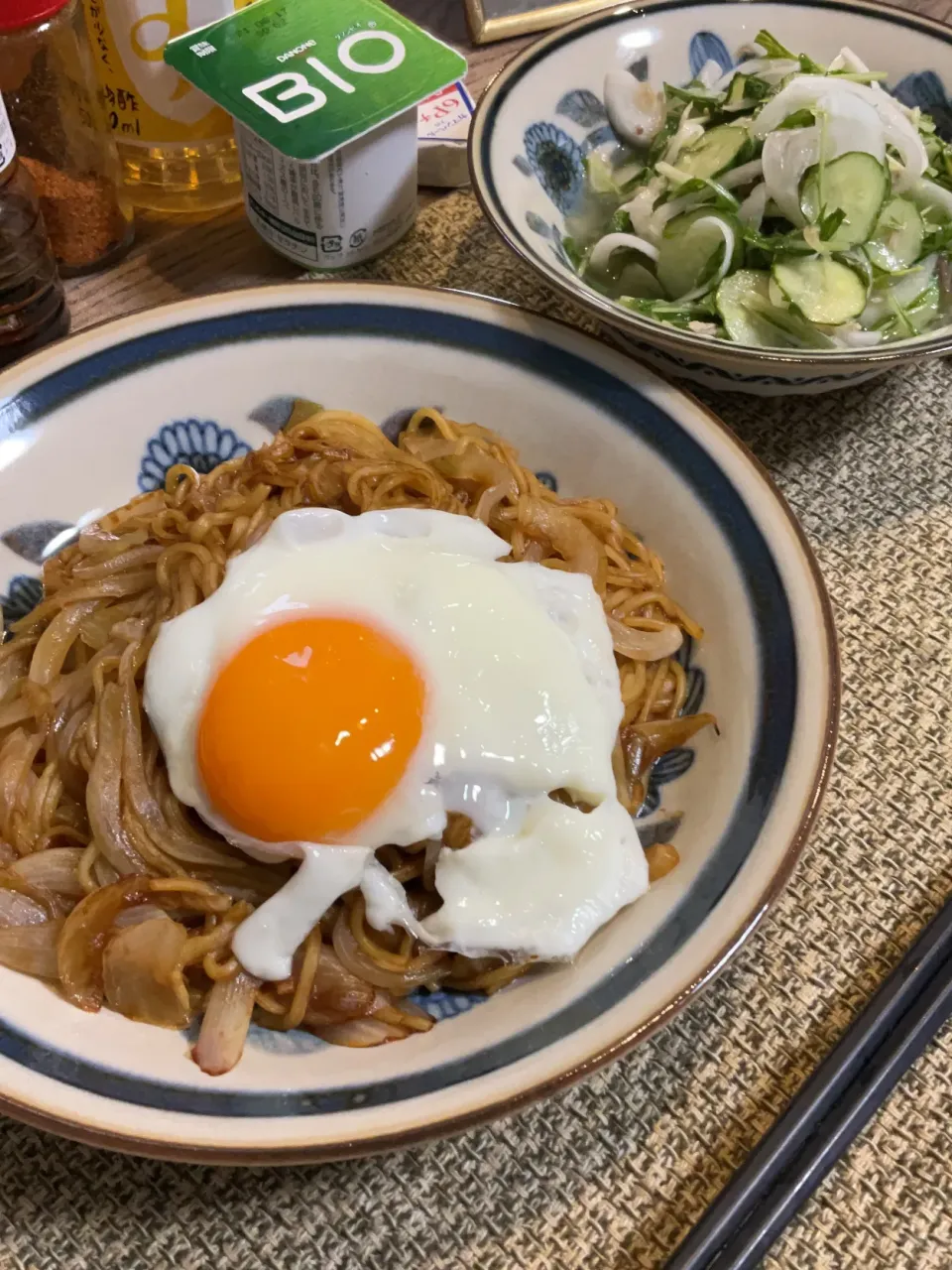 ソース焼きそば　チョレギサラダ|くろさん