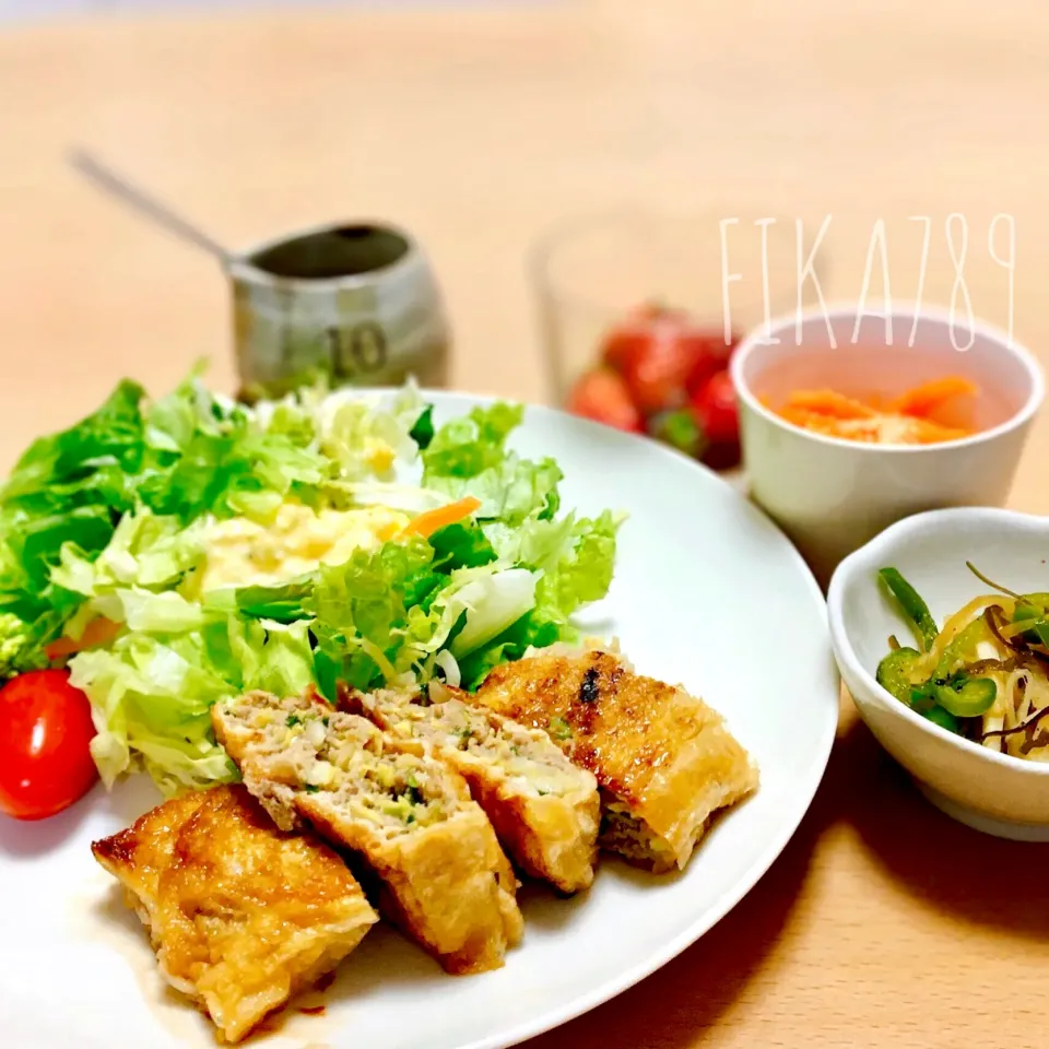 今日は甘辛　肉味噌いり油揚げ|FIKA789さん