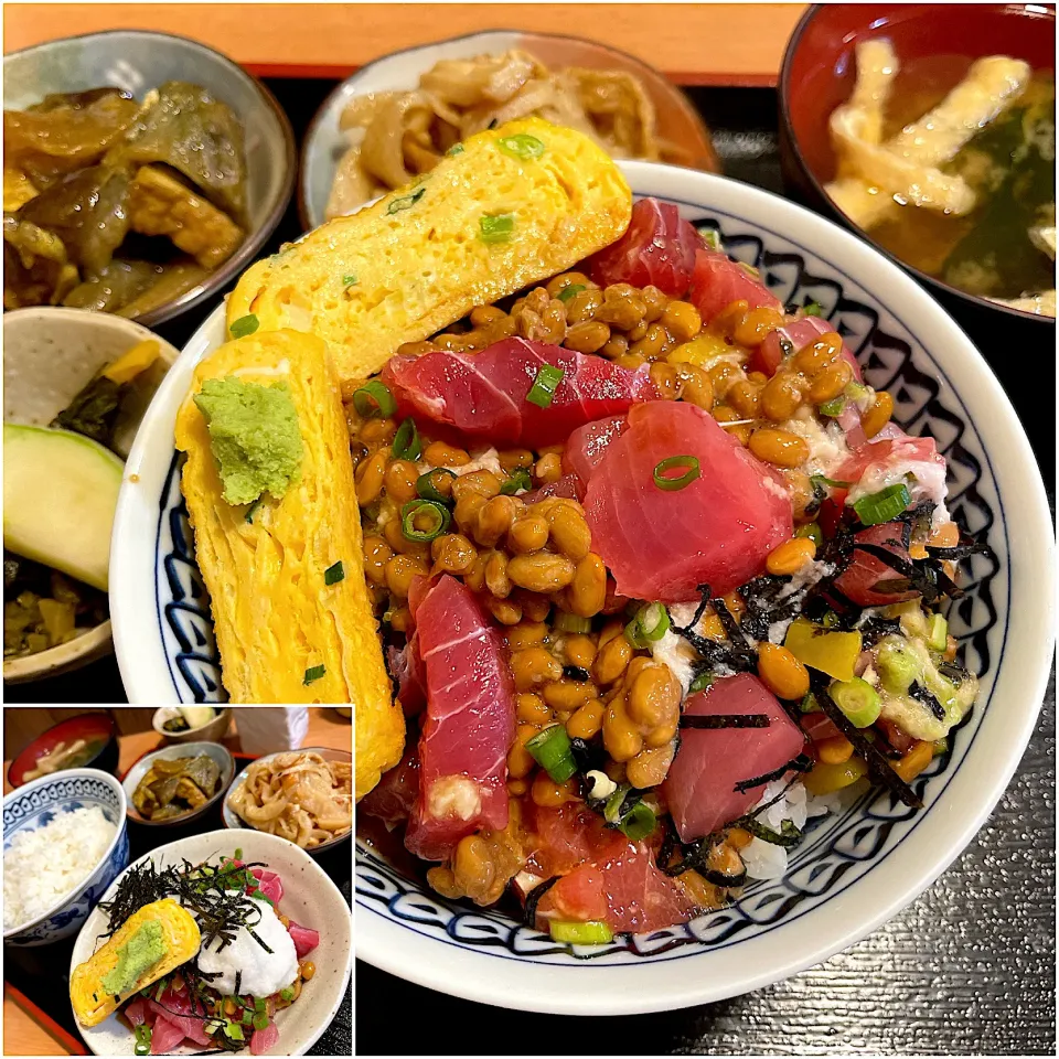 まぐろ納豆定食@わさび(月島)|塩豚骨さん