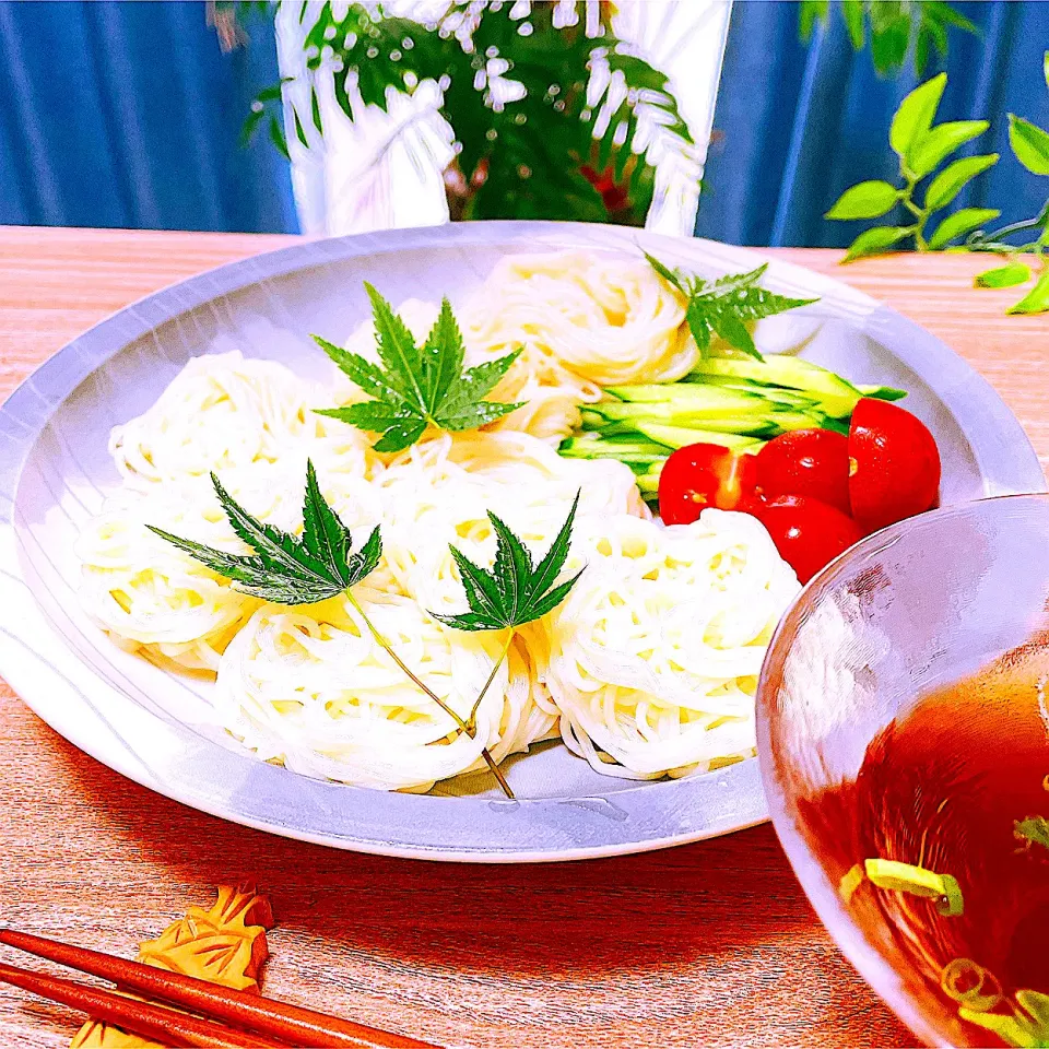 昼はサクッと🫓冷やしそうめん😋|Sの食卓さん