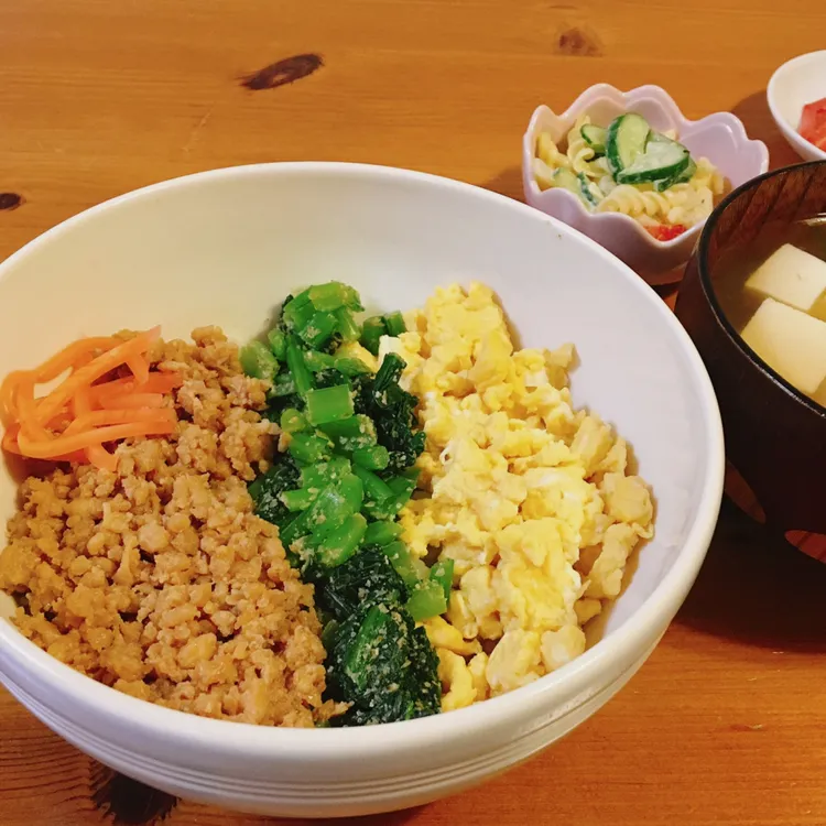 鶏そぼろ三色丼|Norikoさん