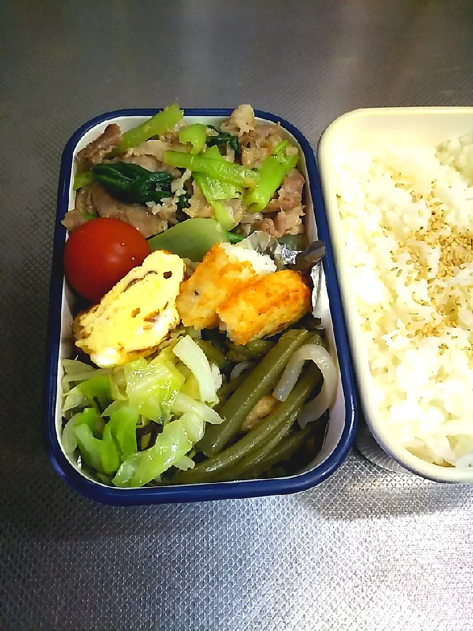 豚こまとチンゲン菜の塩麹炒め弁当|ぱんださん