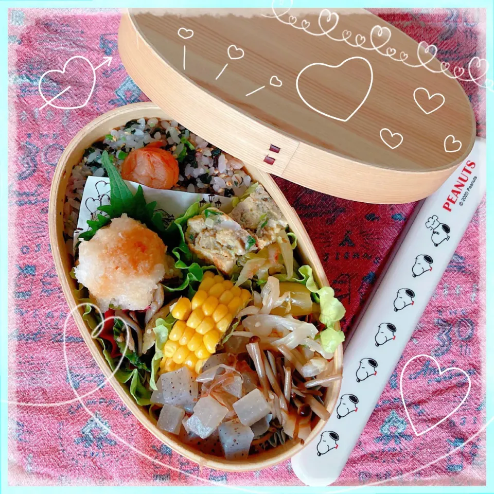 ６／９ ｗｅｄ おろシソエノもやハンバーグ弁当🍴|rinaronarさん