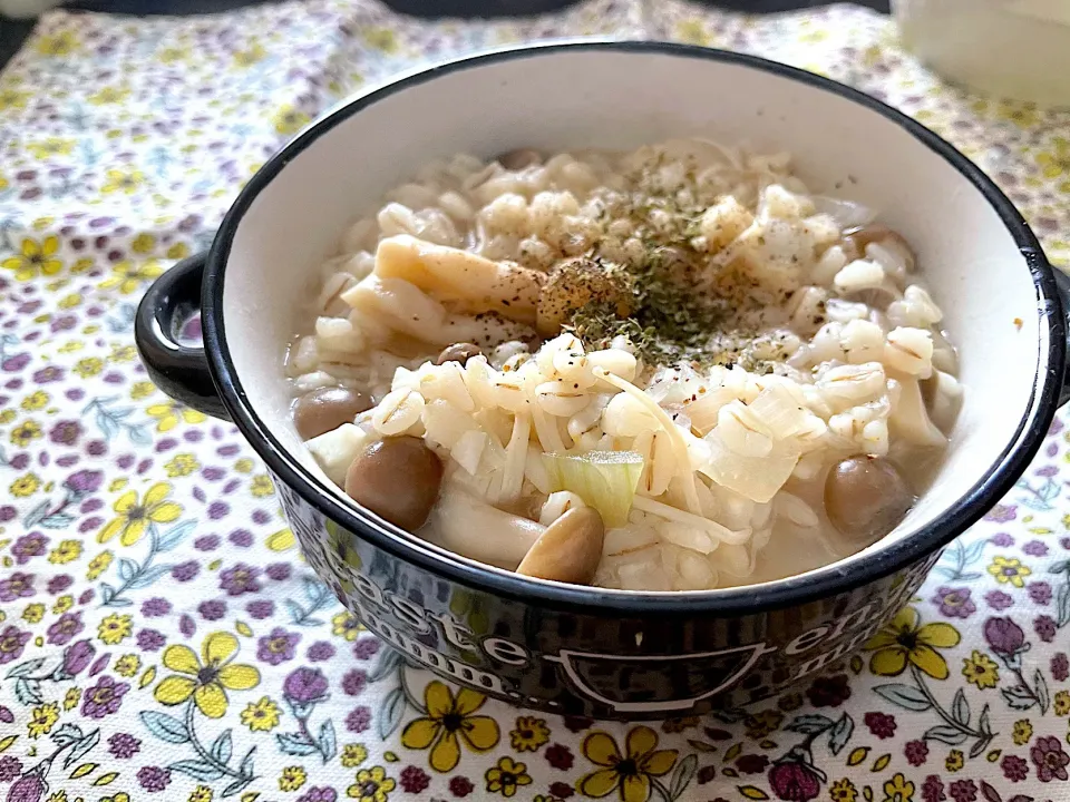 きのこと押し麦のリゾット|ハルさん