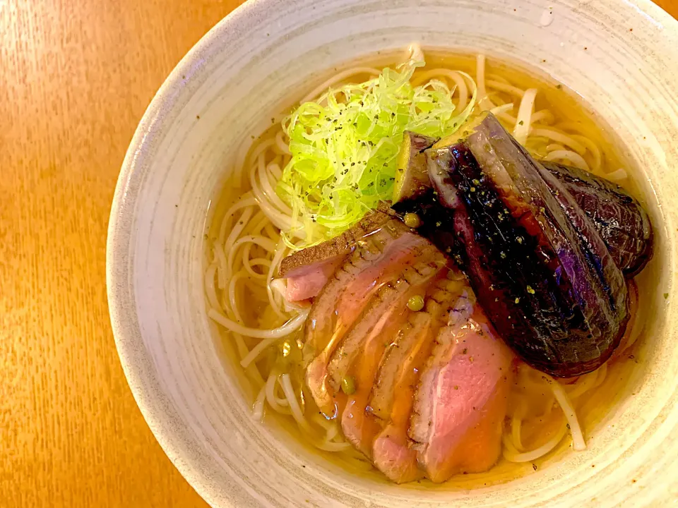 冷し鴨茄子そうめん|半田手延べそうめんの店 阿波や壱兆さん