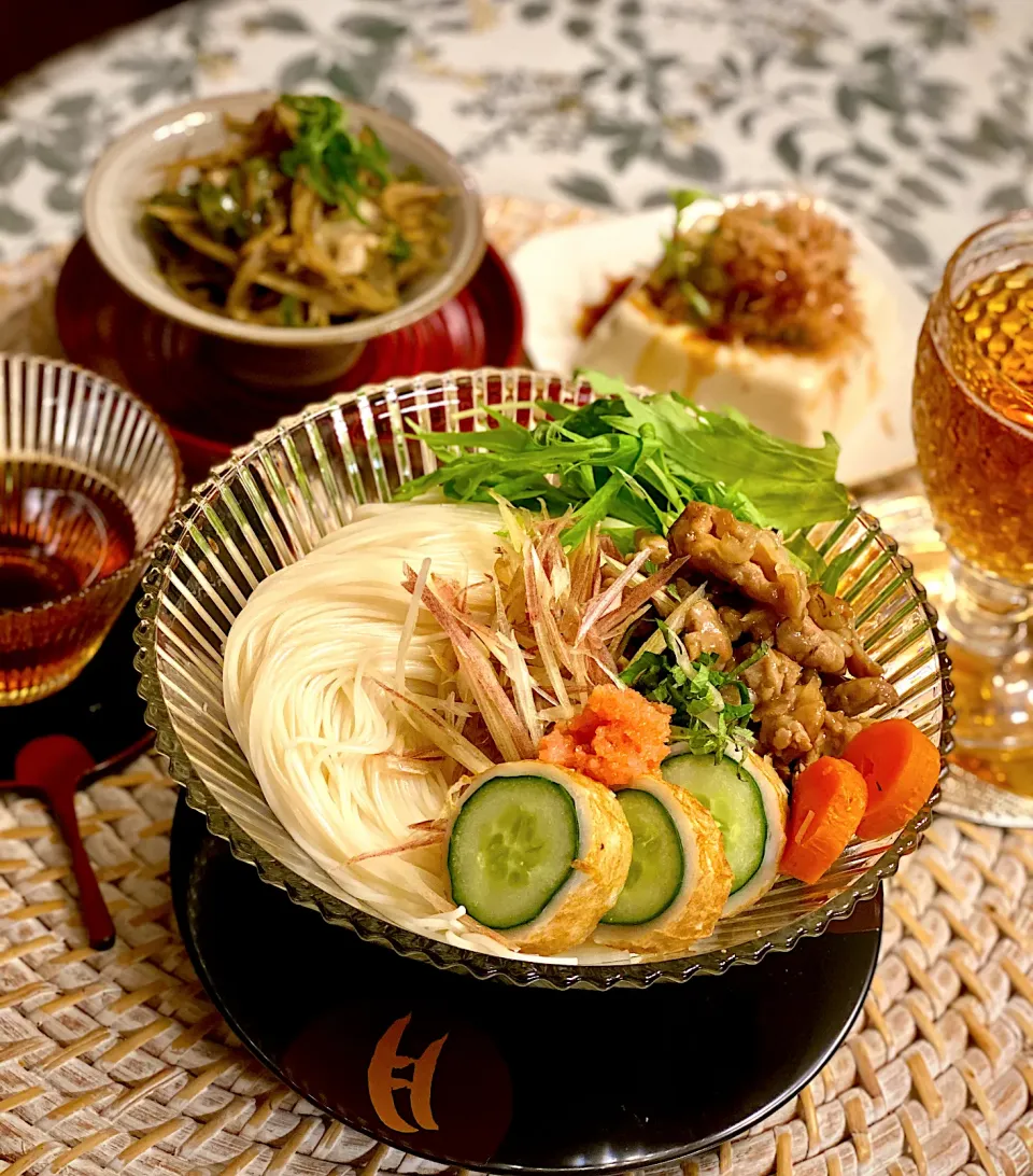 食欲の無い日は ぶっかけ素麺❣️アッサリつるつるっとね🙌✨|paaruさん