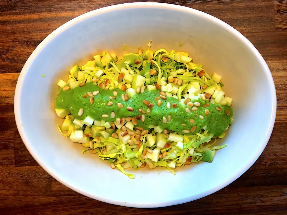 Green salad with cucumber avocado dressing|Everyday normal guyさん