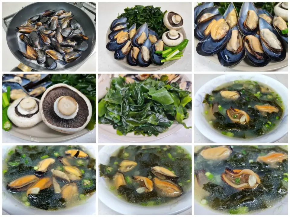 seaweed soup with mussels and mushrooms|steven z.y.さん