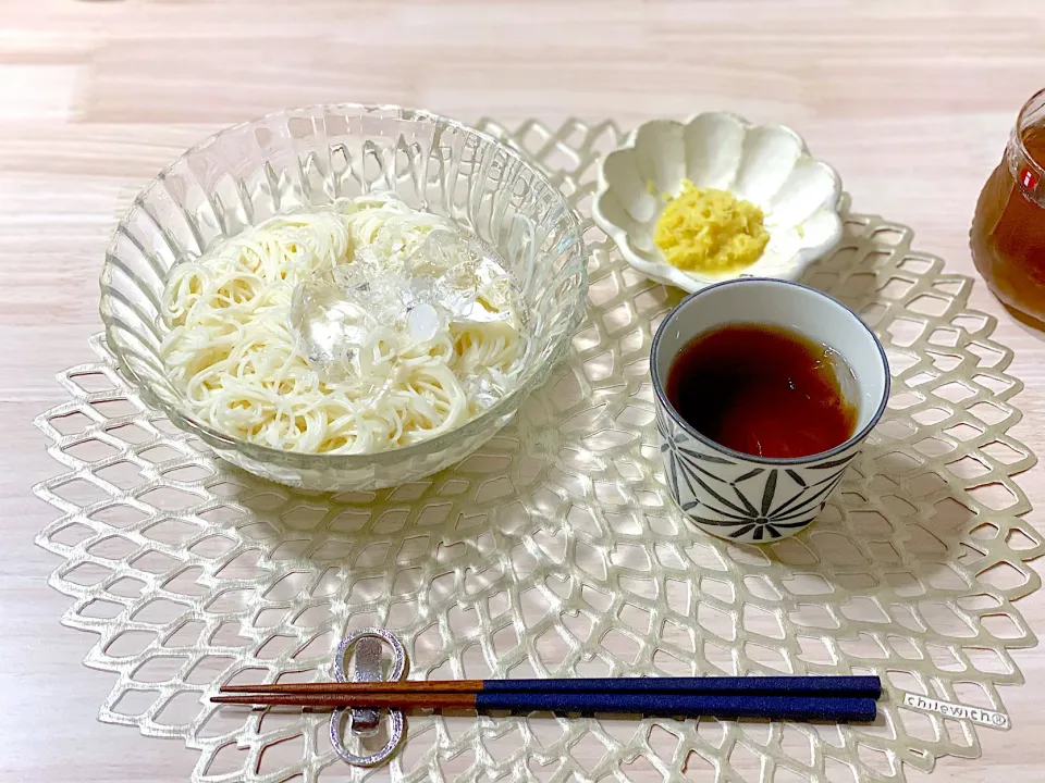 すりおろししょうがトッピング　お素麺|ひろさんとゆりさんさん