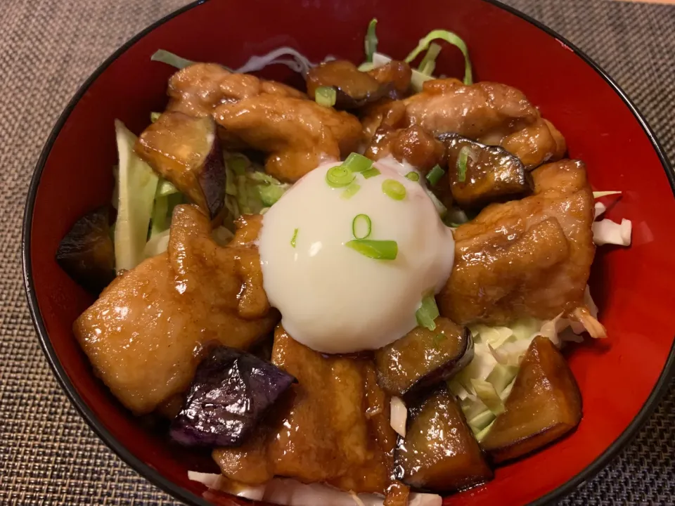 鶏もも肉の甘酢丼|黒猫さん