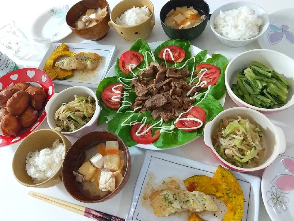 夕食(*^^*)
ハラミ焼&サラダ
カラスカレイとかぼちゃのバターソテー
もやしときゅうりとツナナムル
野沢菜漬け
豚汁|プリン☆さん