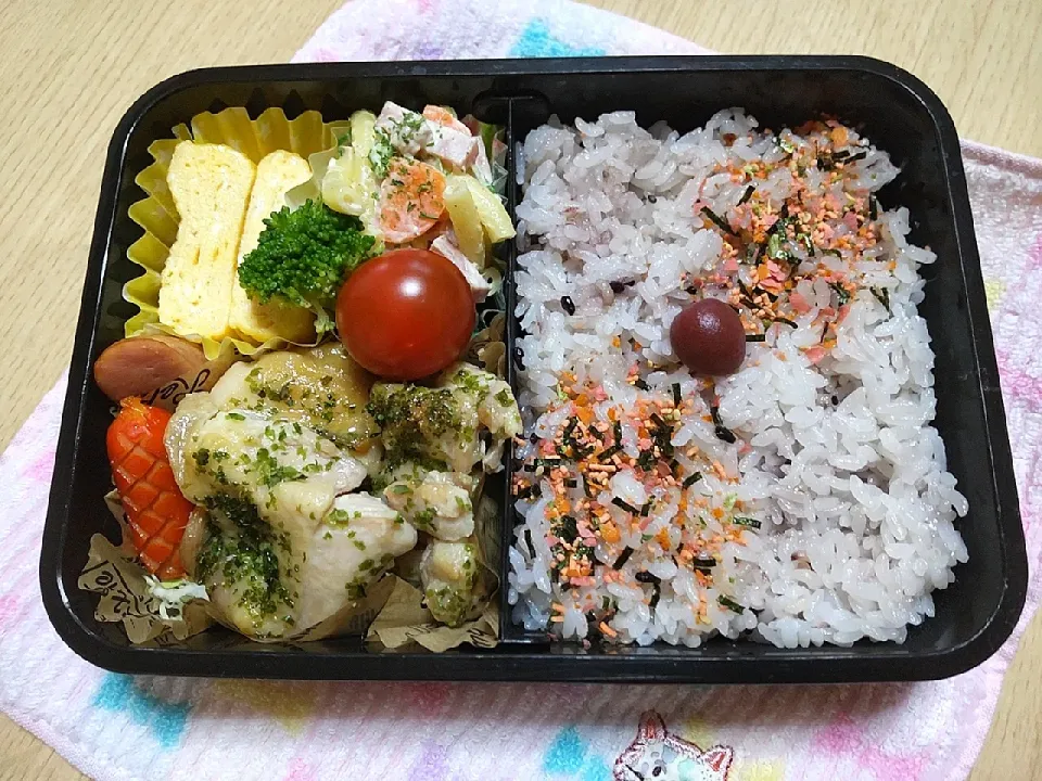 今日の長男さんのお弁当　のり塩チキン|ペコちゃんさん