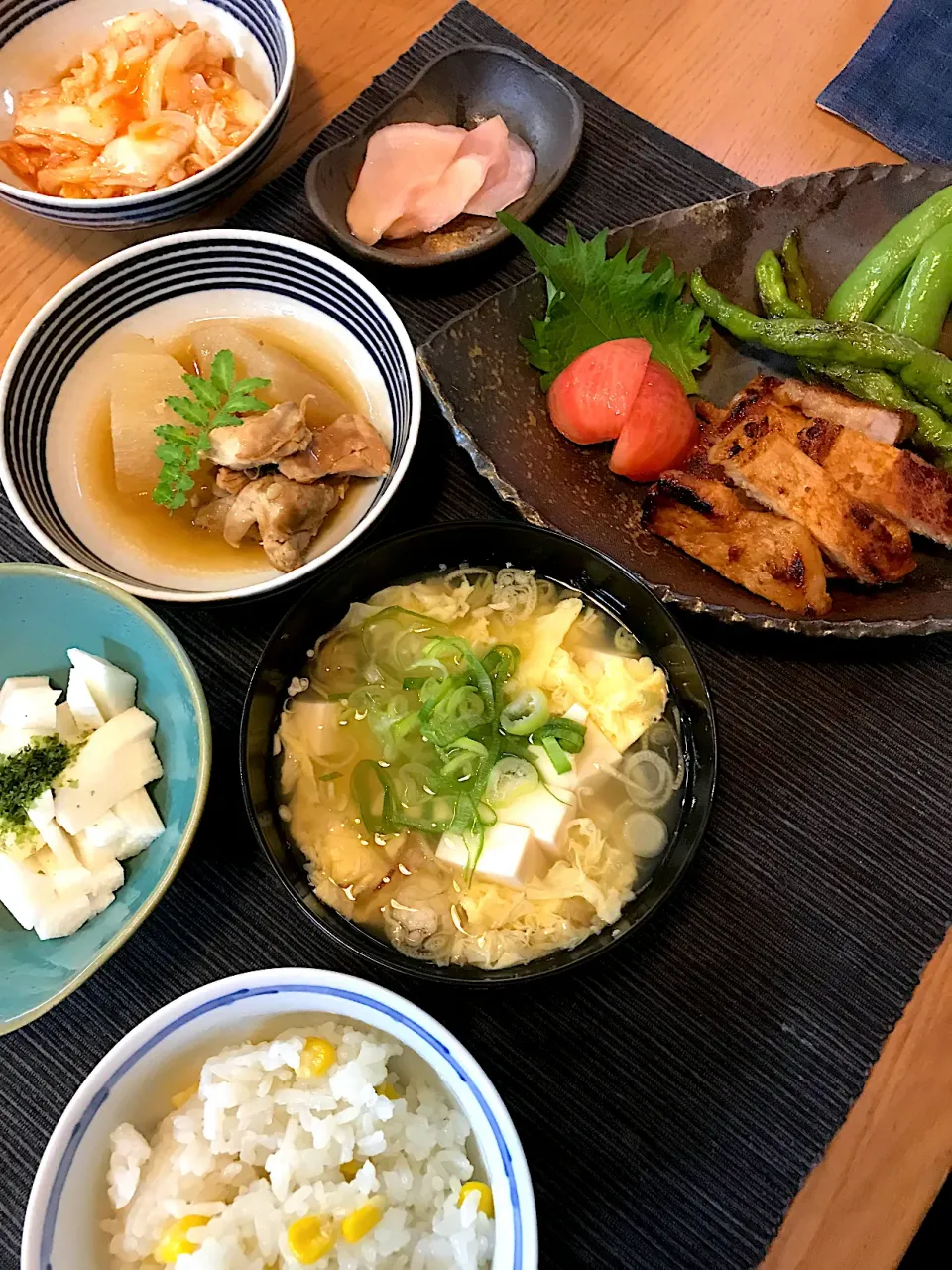 豚の味噌漬け焼き晩ご飯|sobacoさん