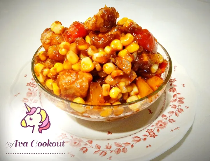 Sweet Corn Chicken Mix Vegetables . 
sweet savoury & sour rich flavour dish . 
can serve with Rice or Bread  . best eaten during Lunch & Dinner.|Averine Micheleさん