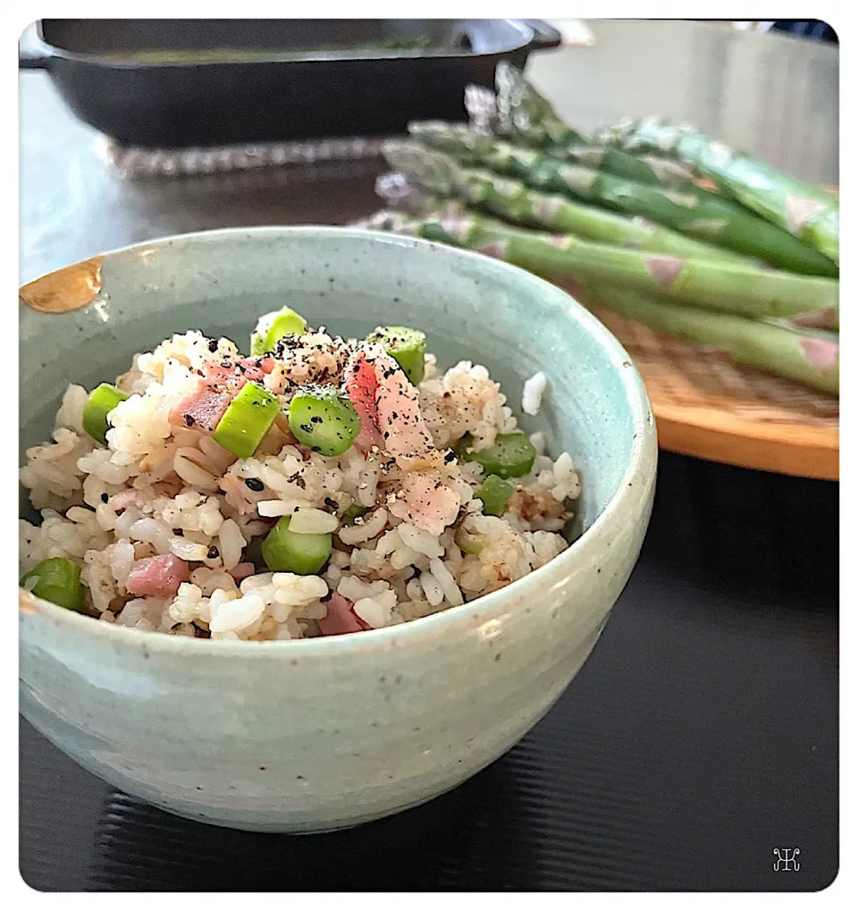 yucca@さんの料理 グリーンアスパラの混ぜご飯|yucca@さん