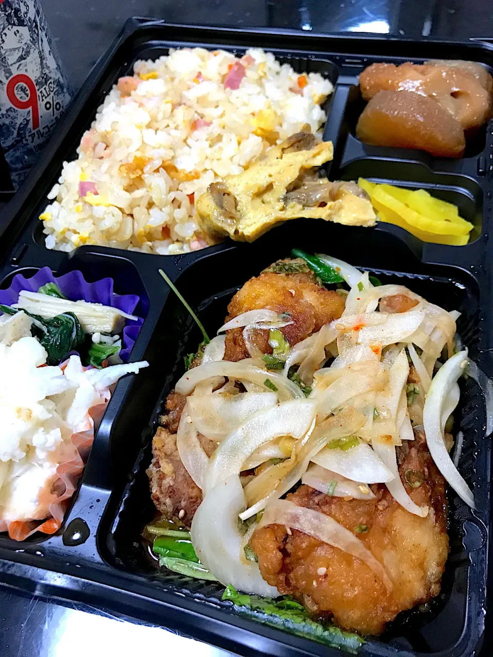 鶏もも一口油淋鶏、炒飯お弁当|saturnさん