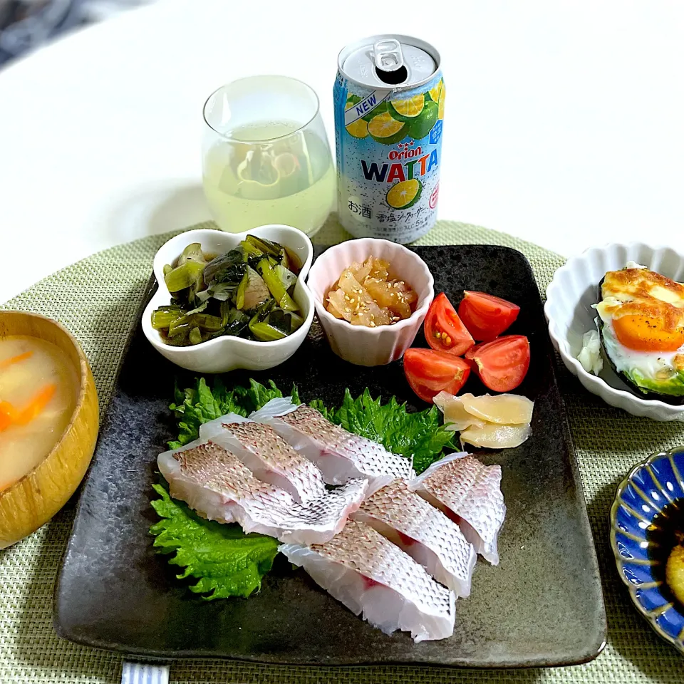 6/12晩ご飯：鯛の湯引き|ななみんさん