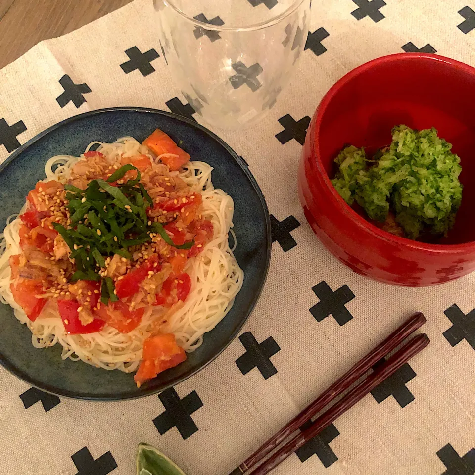 トマト🍅ツナそうめんの晩ご飯|Yuka Tさん