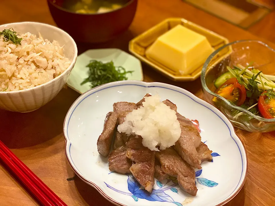 ワサビおろしでさっぱり☆ロース肉のソテー。|まめすけ。さん