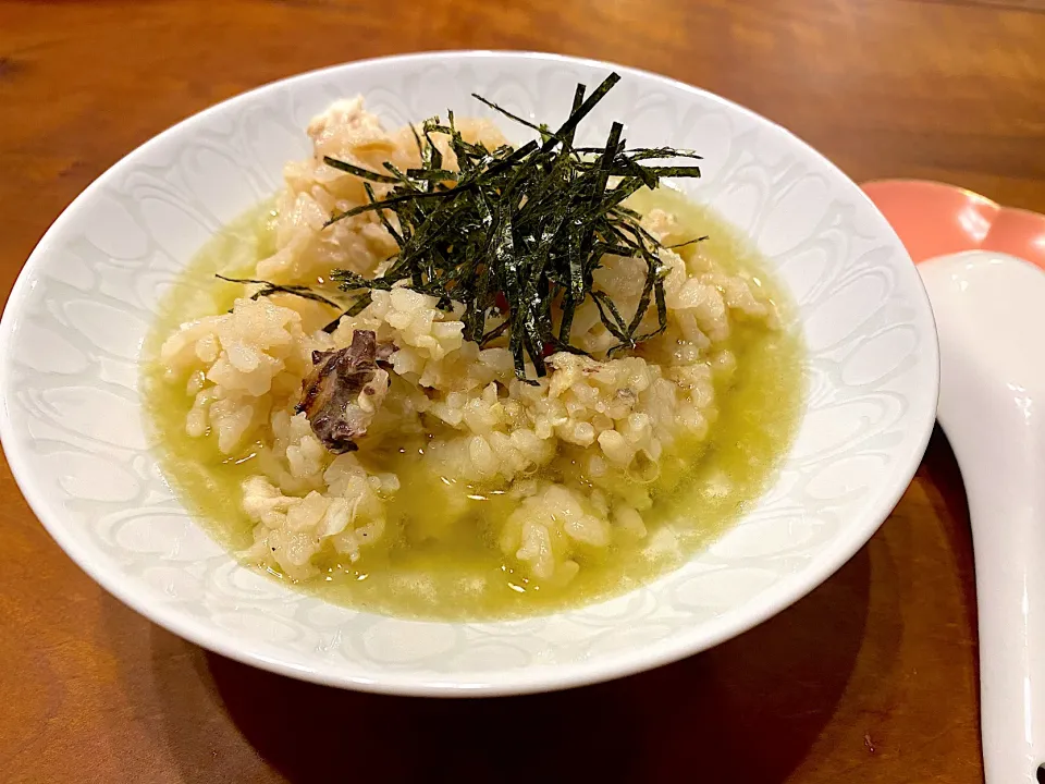 鯛と貝柱の釜飯リメイク☆昆布茶漬け。|まめすけ。さん