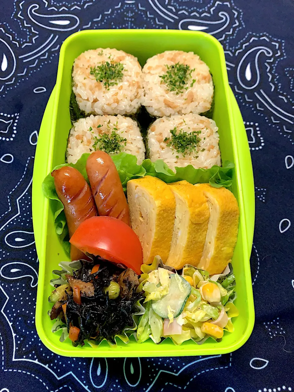 Snapdishの料理写真:そぼろおにぎり弁当|ちょんさん