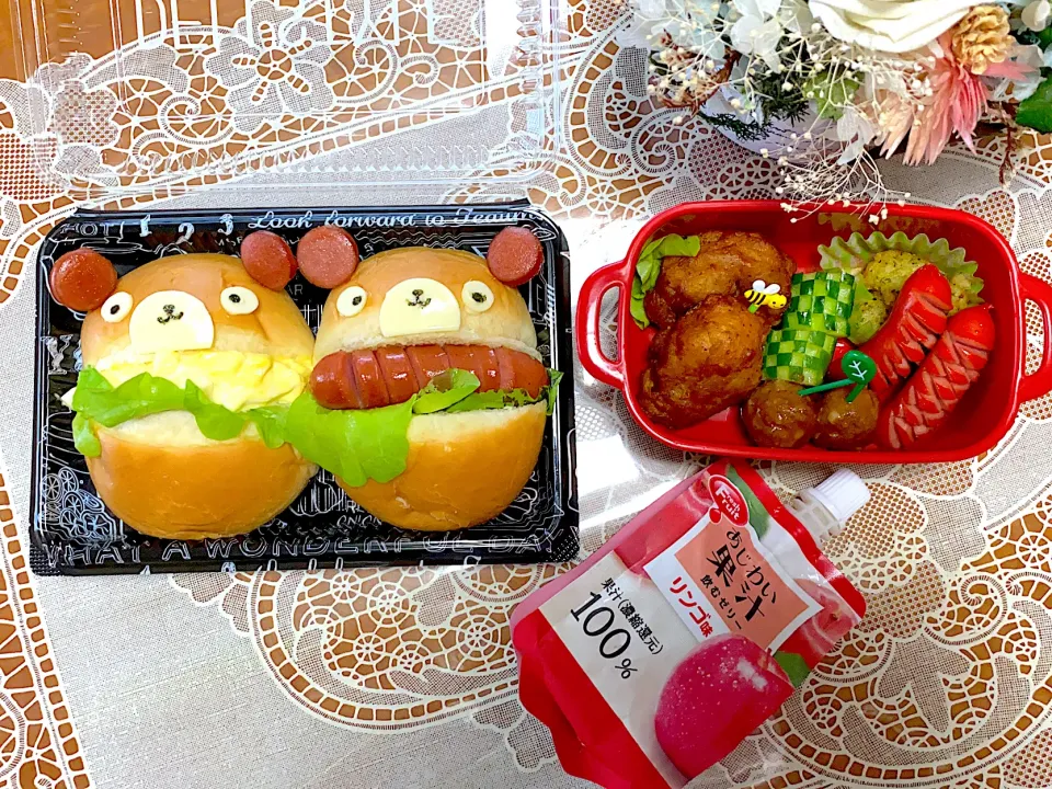 2021.6.14はくまさんのロールサンドイッチ弁当🌈|makoさん