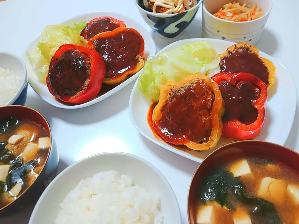 パプリカの肉詰め|☘️みどり食堂さん