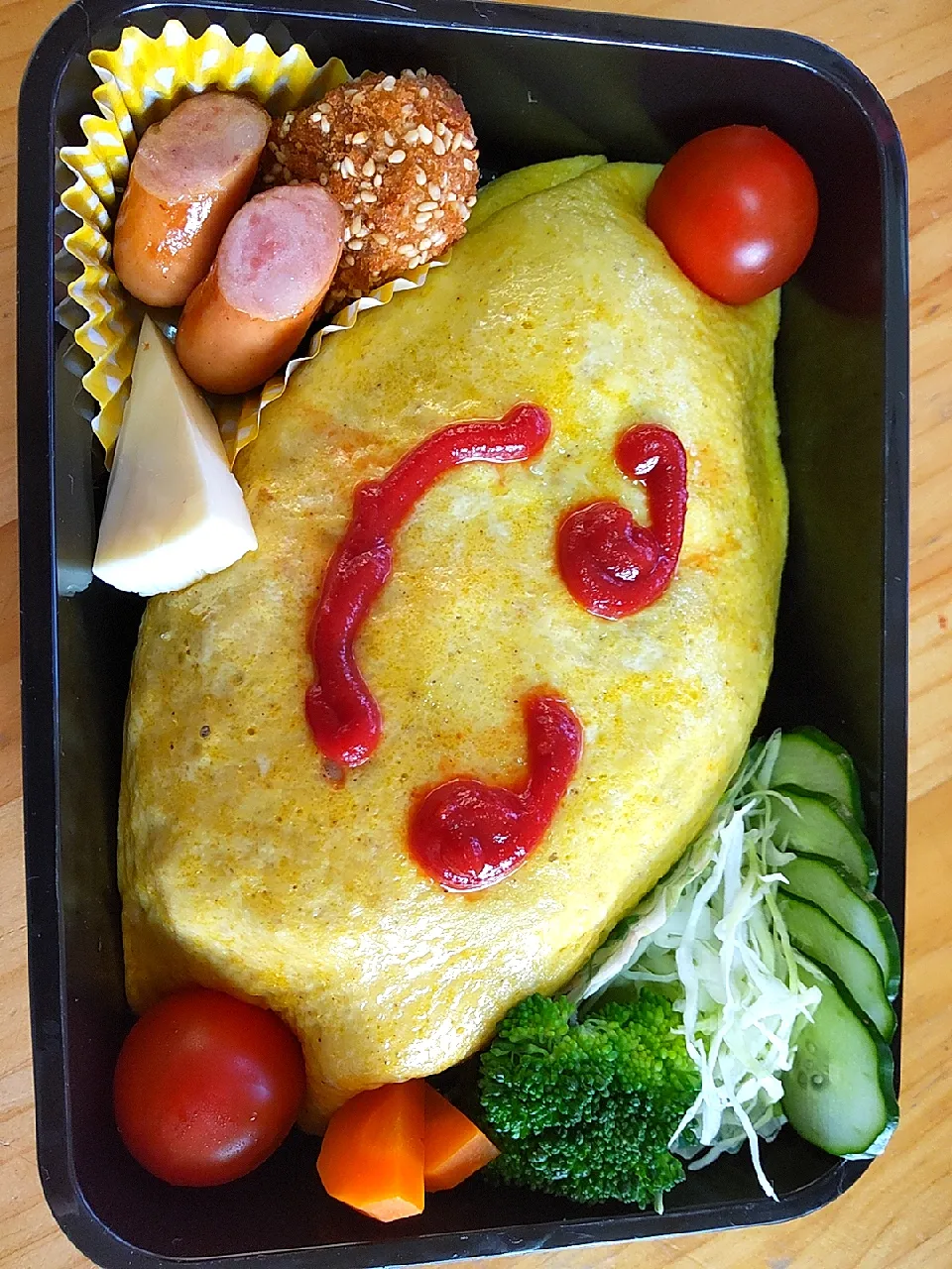 今日の長男さんのお弁当　オムライス弁当|ペコちゃんさん