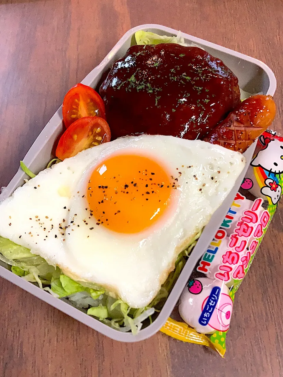 Snapdishの料理写真:R3、6/15㈫   ❁¨̮ハンバーグ弁当。|hamakoさん