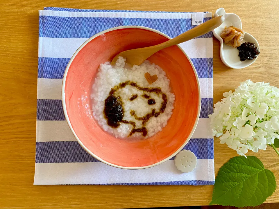 海苔のつくだ煮でスヌーピーのお粥さん♡|naho_nonaさん