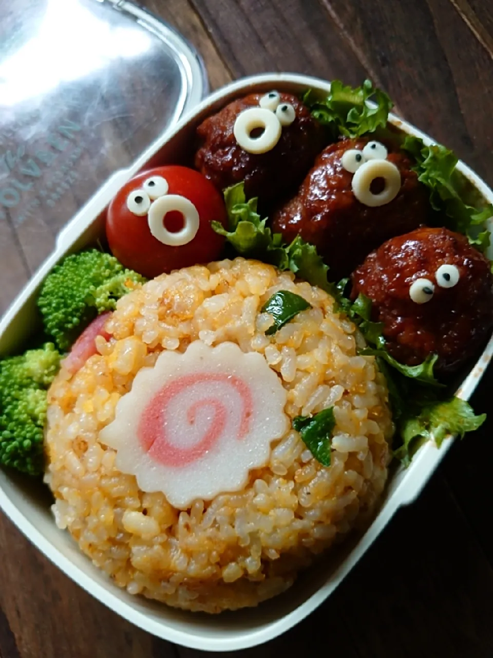 Snapdishの料理写真:漢の…長女用🍱チャーハンと肉団子の黒酢あんの中華弁当|ᵏᵒᵘさん