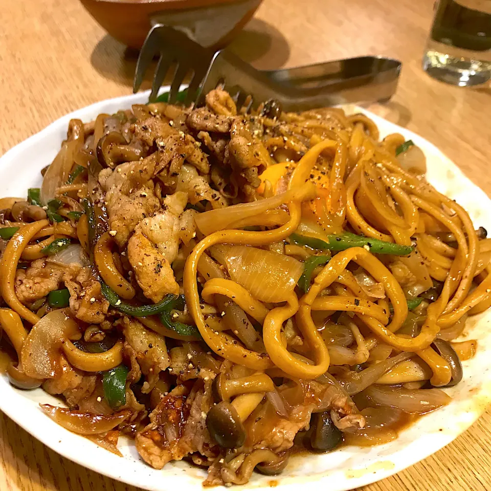 Snapdishの料理写真:二郎麺焼きそばw|popoさん