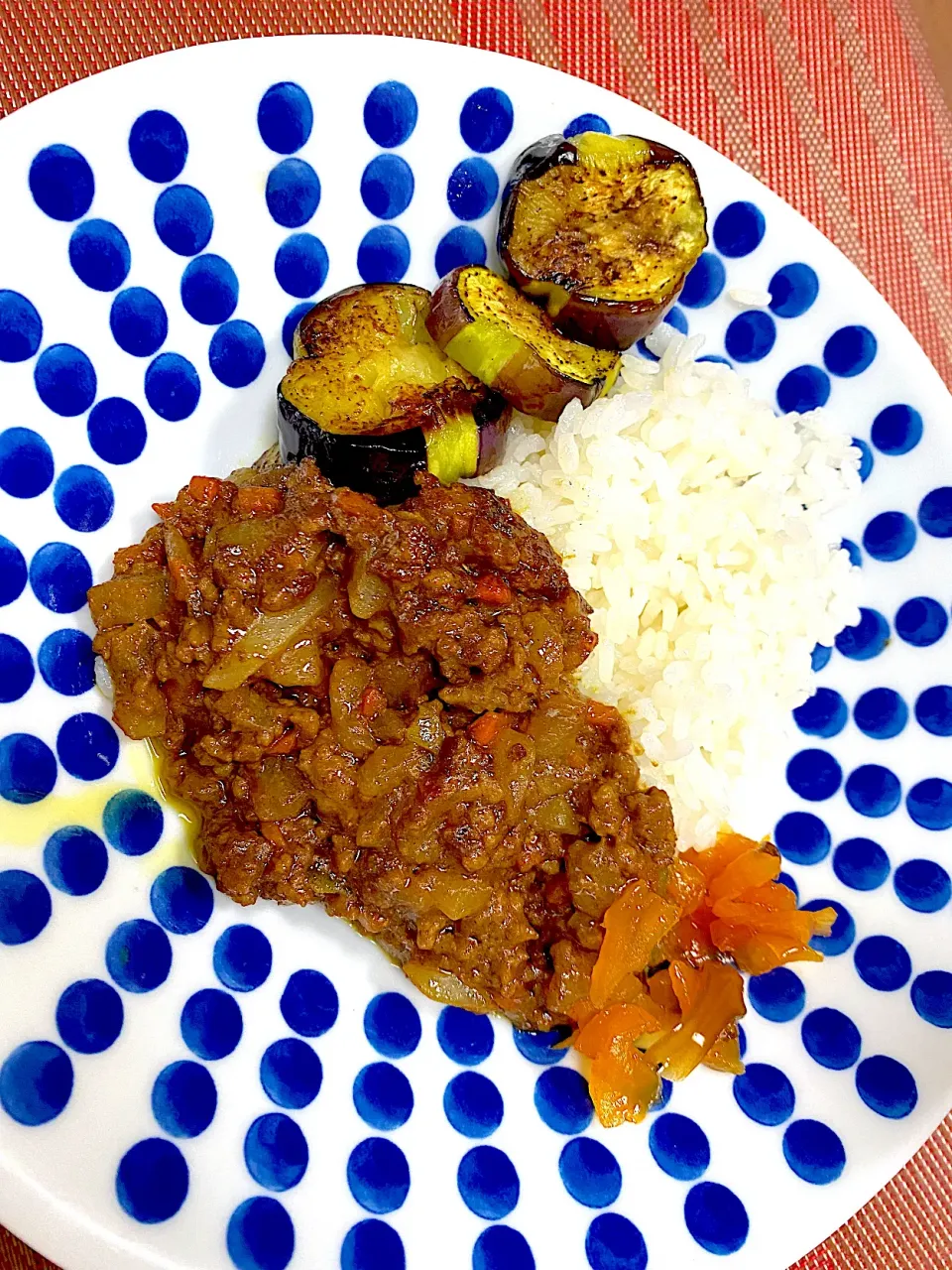 揚げナスのせキーマカレー🍛|1614さん