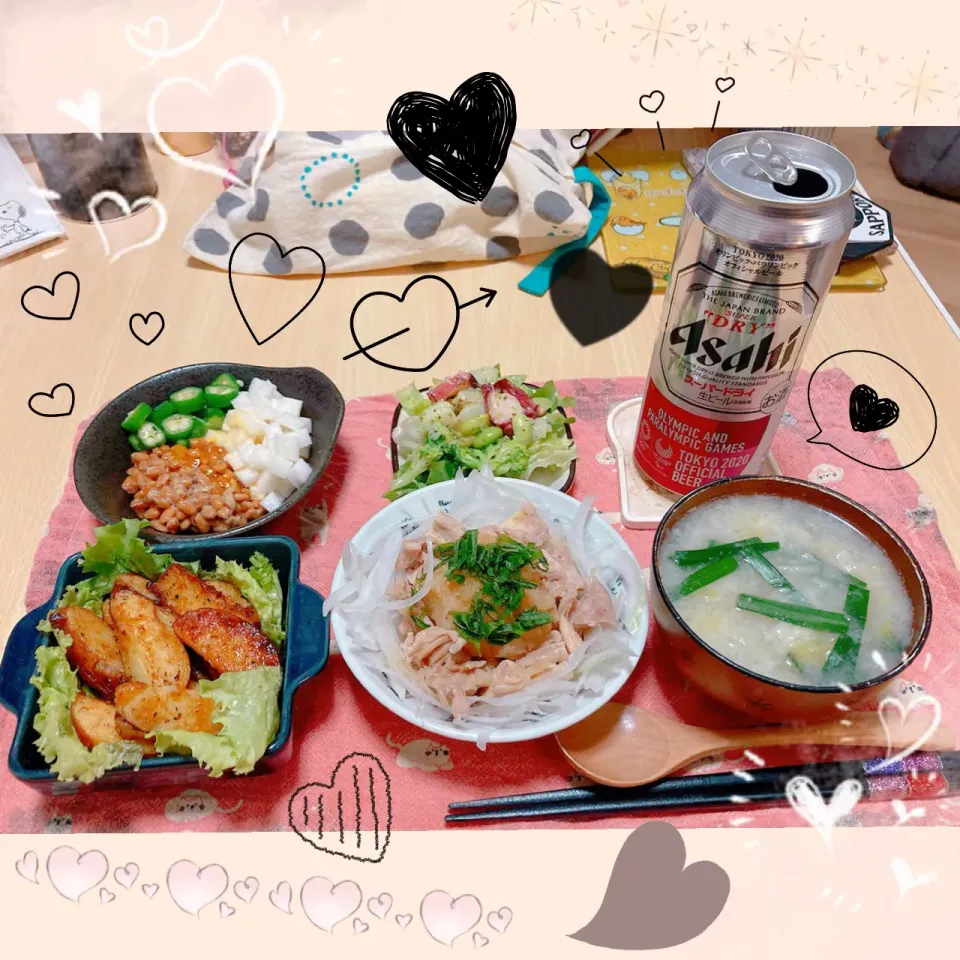 Snapdishの料理写真:６／１６ ｗｅｄ 晩ごはん🍴＊○°|rinaronarさん