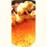 cucur udang with homemade sos|Jothi Joさん