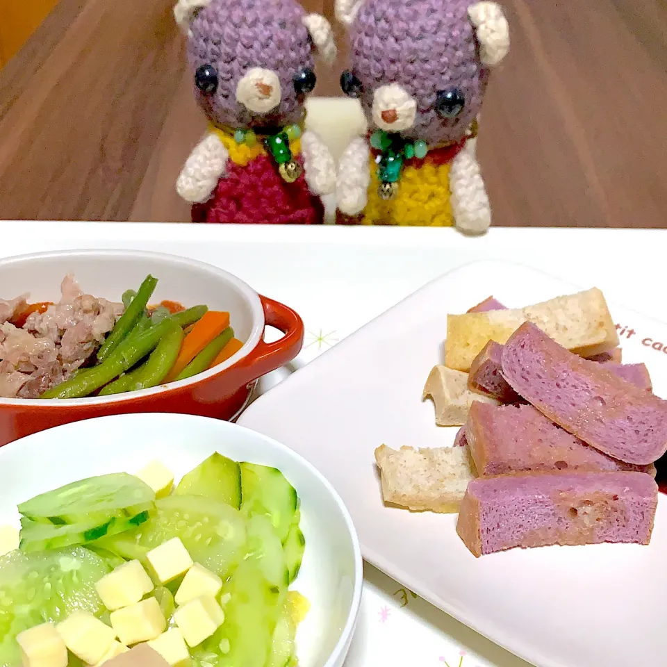 Snapdishの料理写真:おあずけ朝ごぱん（╹◡╹）|chagashiさん