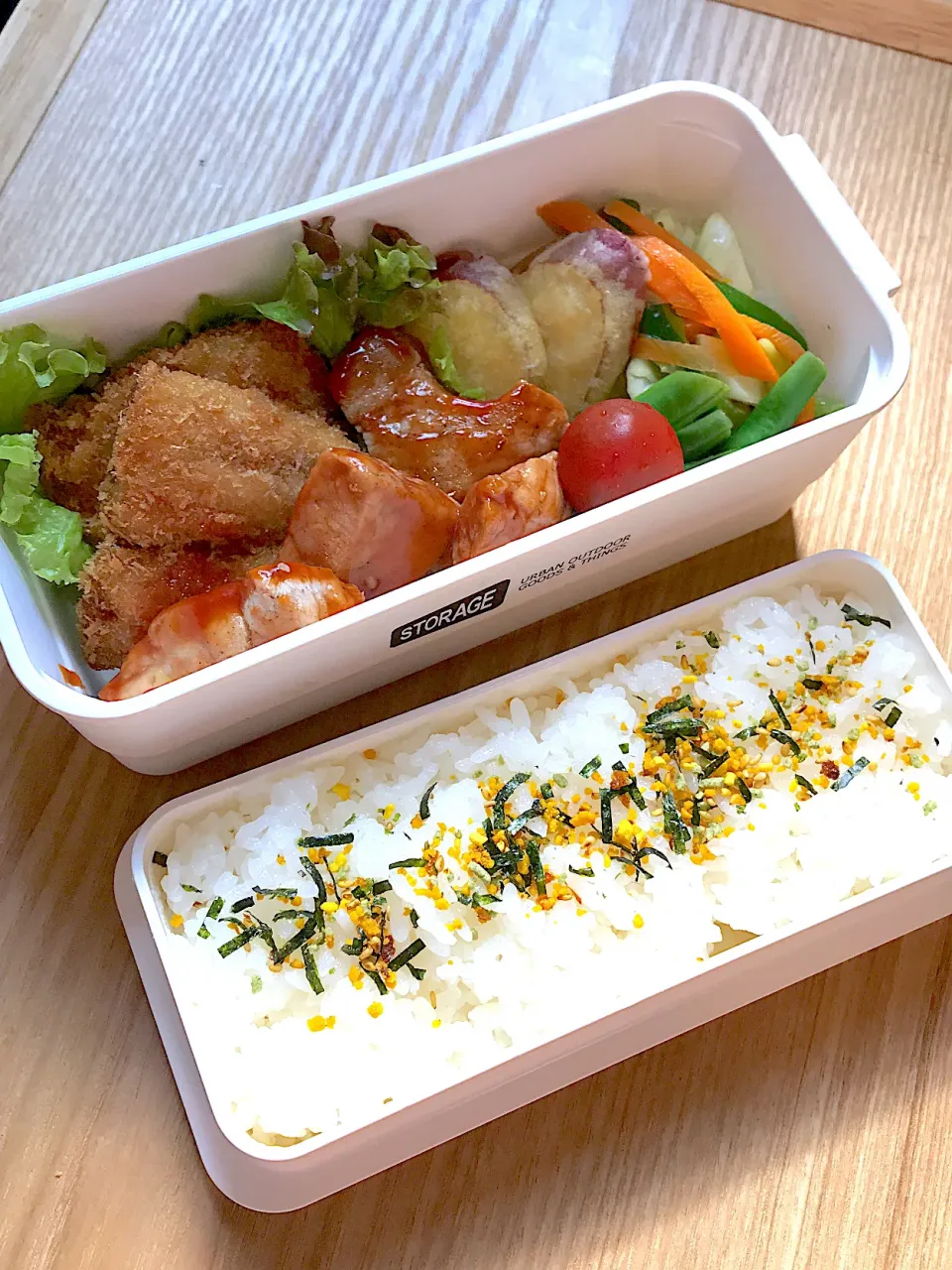 鰯のフライと豚肉ソテー弁当|二キィさん