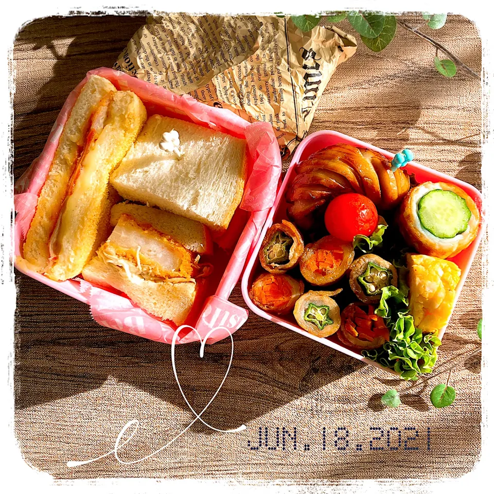 6/17 ☺︎ 海老カツサンド弁当✩.*˚|jon2さん