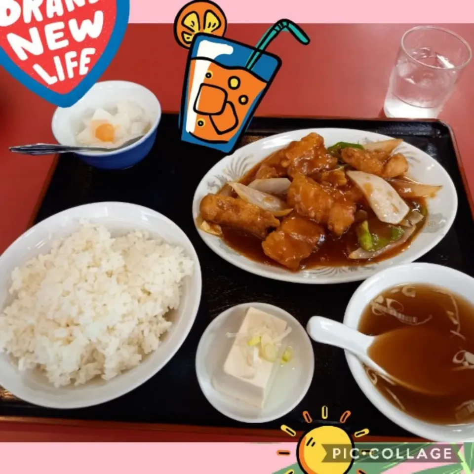 白身魚唐揚げ餡掛けランチ750円|ジロー7さん