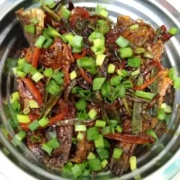 Snapdishの料理写真:kerapu chilli kering|Jothi Joさん