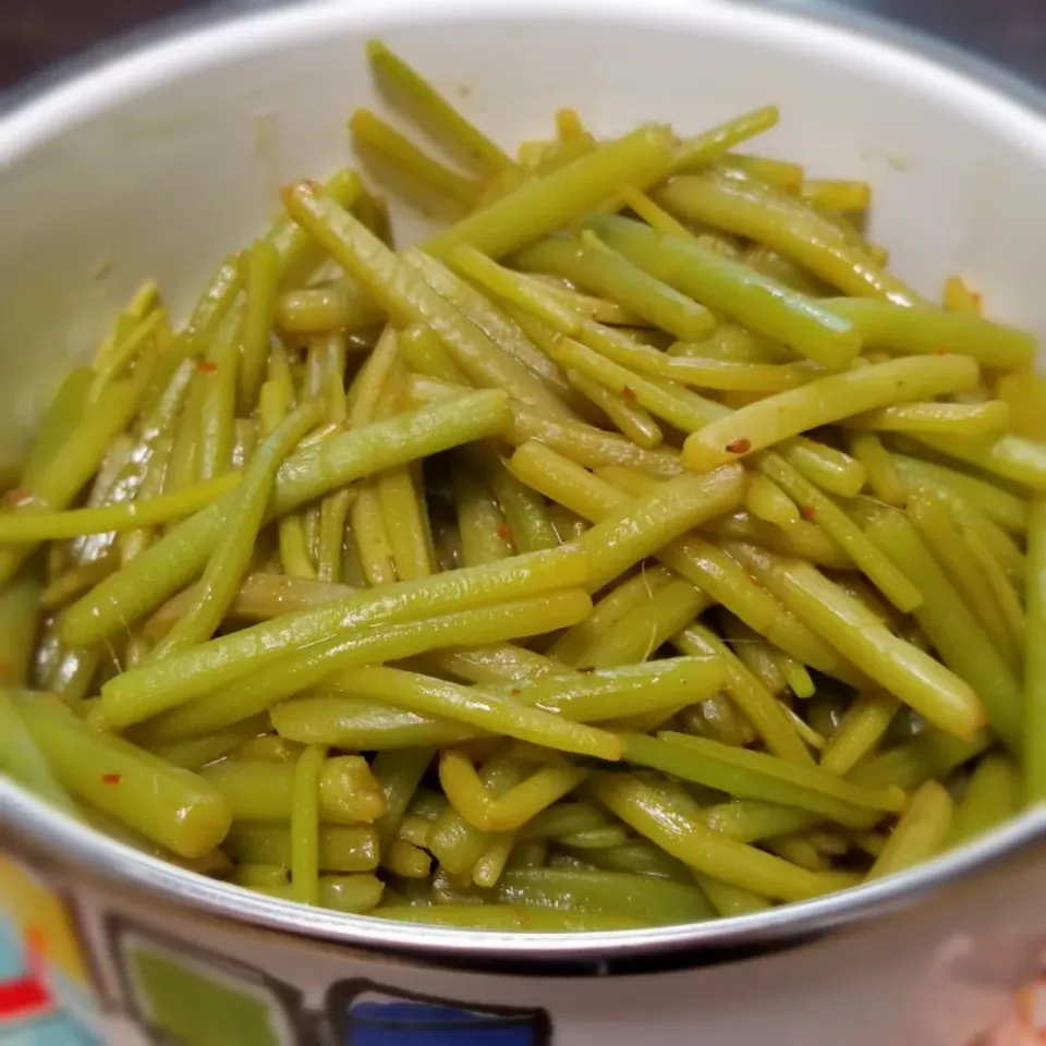 Snapdishの料理写真:パパ作👨簡単❗みずのピリ辛炒め|ぱんだのままんさん